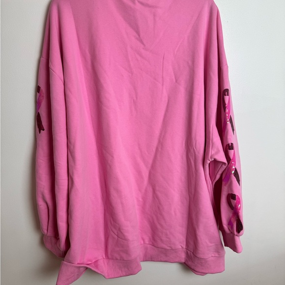 QUEEN OF SPARKLES Hope Brest Cancer Awareness Crewneck - Picture 5 of 7